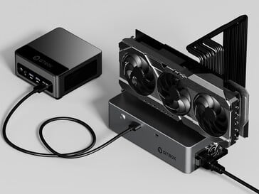 La station d'accueil pour GPU peut être connectée à des mini-PC (Image source : Gtbox)