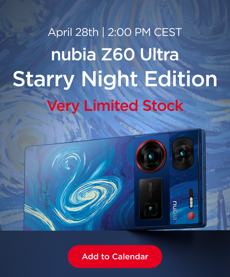 Nubia présente le prochain Z60 Ultra Starry Night edition. (Source : Nubia)