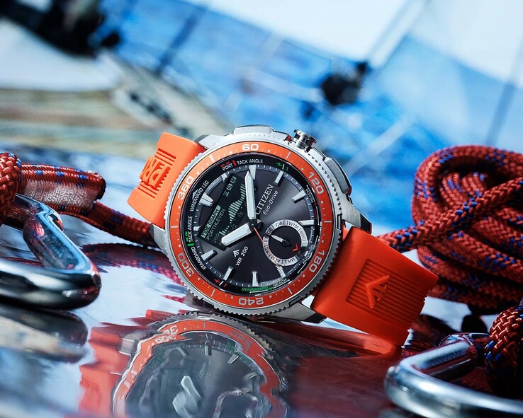 La JV3000-13E orange associe l'héritage de Citizen en matière de chronomètre de yacht à un bracelet en uréthane audacieux.