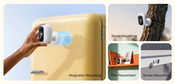 La caméra de sécurité eufyCam C35 peut être montée de différentes manières. (Source de l'image : eufy)