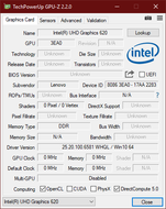 Lenovo ThinkPad T590 - GPU-Z Intel UHD Graphics 620.