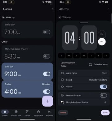 La rumeur d'une mise à jour expressive de Material 3 pour l'application Horloge de Google. (Source de l'image : Mystic Leaks via 9to5Google)