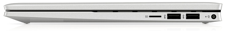 Côté droit : Lecteur de cartes (microSD), deux ports USB 3.2 Gen 1 (Type-A), port de charge