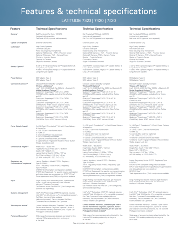 Dell Latitude 7000 spécifications (suite)