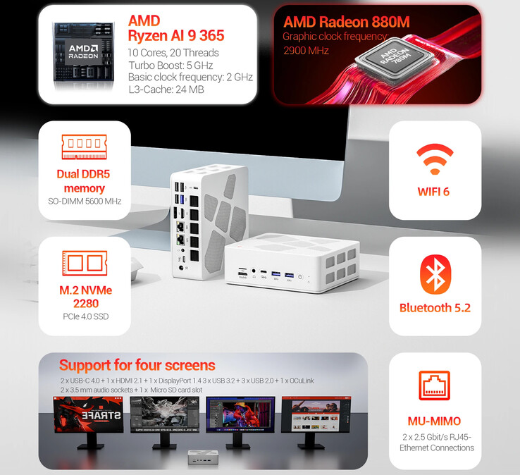 Principales caractéristiques du mini-PC (Source : Firebat)