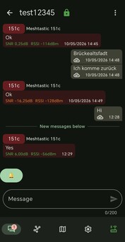 L'application Meshtastic fonctionne essentiellement comme une messagerie