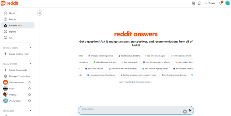 Page Reddit Answers (Image Source : Reddit/Antony Muchiri)