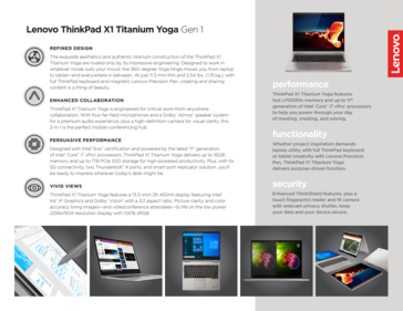 Spécifications du Lenovo ThinkPad X1 Titanium Gen 1