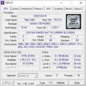 MSI GE76 Raider 11UH - CPUz