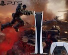 Illustration de Gears of War : E-Day avec le logo PS5 et la console.