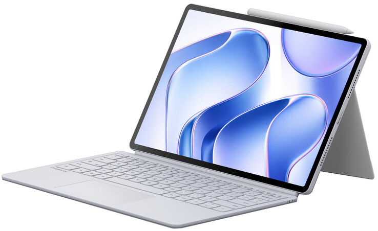 Le Googlebook Duet m avec son clavier amovible, son support et son stylet Pen Pro.