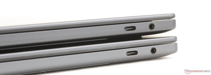 En haut : 2026 XPS 14 OLED, en bas : 2026 XPS 14 IPS. La différence d'épaisseur est à peine perceptible