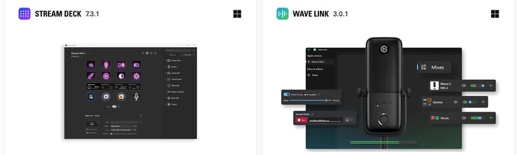 Logiciel Stream Deck et Wave Link dans la section de téléchargement Elgato