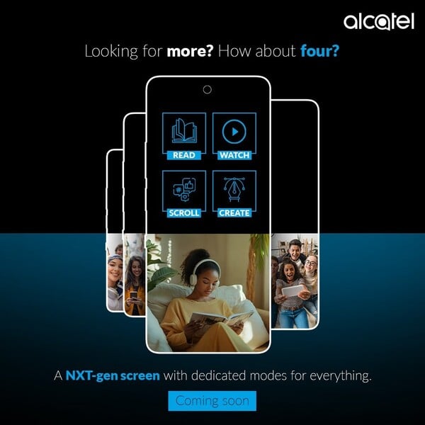 L'Alcatel V3 Ultra sera doté d'un écran TCL NXTPAPER. (Source de l'image : Alcatel India)