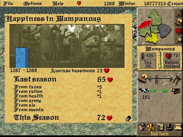 Sur la photo : une capture d'écran du jeu « Lords of the Realm II ».