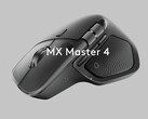 Capture d'écran de la vidéo teaser MX Master 4S montrant la souris MX Master 4 noire