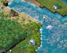 Une image illustrant un environnement dans Terra Nil, actuellement à -75 %.