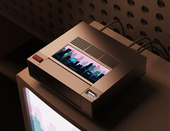 L'AM02 est toujours doté d'un écran inhabituel monté sur le dessus. (Source de l'image : AYANEO)