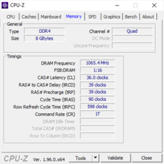 Infos système CPU-Z : Mémoire