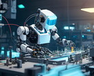 Représentation d’un robot fictif dans un espace de travail industriel
