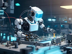 Représentation d’un robot fictif dans un espace de travail industriel