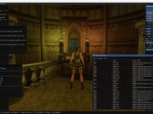Interface de l'éditeur de TombForge montrant une scène de test rendue en moteur avec les panneaux de matériaux et de ressources visibles (Image : Tiernan Watson via X)