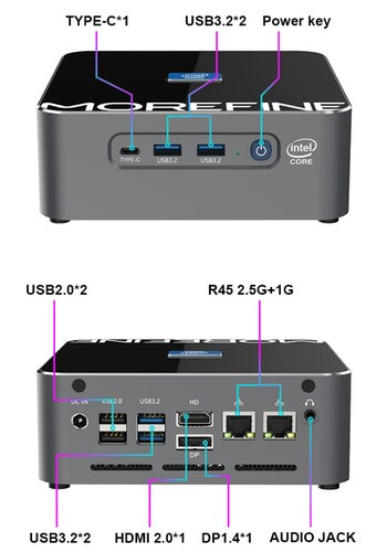 Ports sur l'ingénieur Morefine S600 Apex