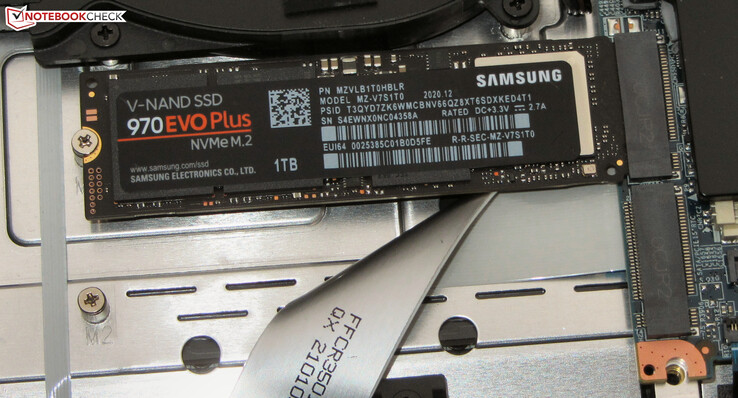L'ordinateur portable peut accueillir deux disques SSD NVMe.