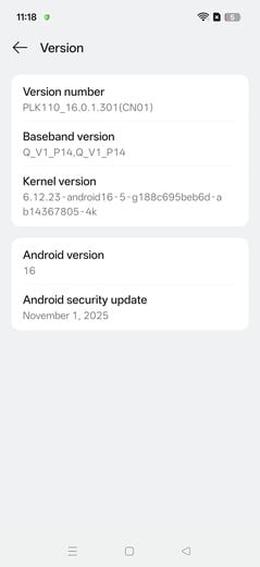 Logiciel du OnePlus 13 (ColorOS)