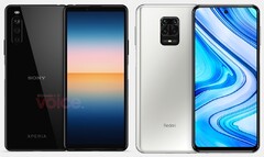 Le Sony Xperia 10 III semble avoir des performances Geekbench similaires à celles du Redmi Note 9 Pro. (Source de l'image : Voice+OnLeaks/Xiaomi - édité)