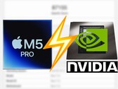 Apple La M5 Pro n'arrive pas à suivre le GPU RTX 5060 Laptop dans Geekbench OpenCL.