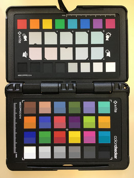 Apple iPad 2018 - Appareil photo principal, fidélité des couleurs (couleur de référence dans la partie inférieure).