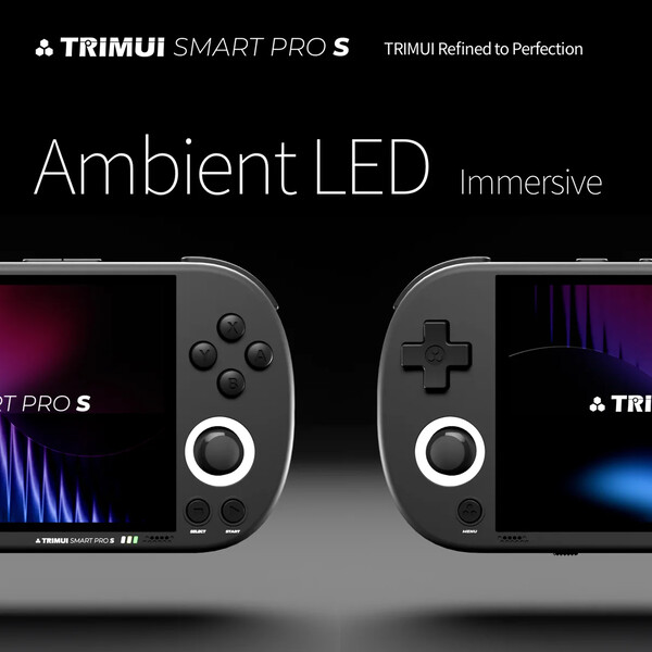Le TrimUI Smart Pro S dispose d'un écran LCD, de joysticks TMR et d'anneaux LED.