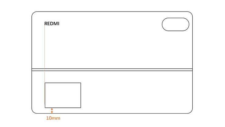 Schéma de l'accessoire clavier optionnel du Redmi Pad 2 Pro, vu de l'arrière. (Source de l'image : via TheTechOutlook)