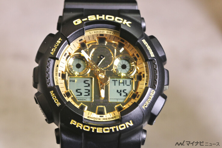 La montre Casio G-Shock GA-100GGB-1A9. (Source de l'image : MyNavi News)