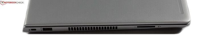 Côté gauche : verrou de sécurité Kensington, USB A 3.0, lecteur de carte SD.