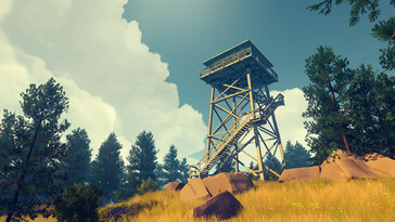 Une image montrant une tour de guet dans Firewatch.
