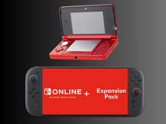 La Nintendo 3DS est montrée au-dessus de la console Switch 2 (Image source : Nintendo of America, Amazon with edits)