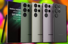Les nouveaux rendus non officiels de Galaxy S23 Ultra montrent le flagship de Samsung avec un écran apparemment plat. (Image source : TechnizoConcept & Unsplash - édité)