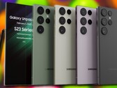 Les nouveaux rendus non officiels de Galaxy S23 Ultra montrent le flagship de Samsung avec un écran apparemment plat. (Image source : TechnizoConcept &amp; Unsplash - édité)