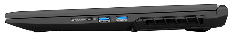 Côté droit : lecteur de carte de stockage (SD), 2x USB 3.2 Gen 1 (Type A)