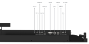 Lenovo ThinkVision T85 - Ports en bas. (Image Source : Lenovo)