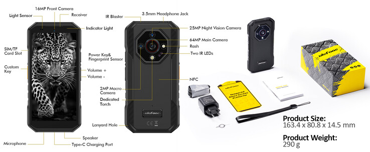 Le téléphone est doté d'un bouton supplémentaire personnalisable (Image source : Ulefone)