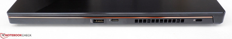 Côté droit : USB A 3.1, Thunderbolt 3, verrou de sécurité Kensington.
