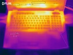 Asus ROG G703GX - Relevé thermique : sollicitations maximales, au-dessus.