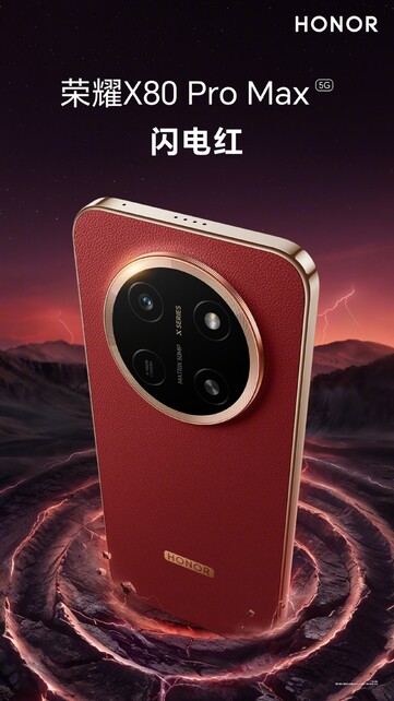 L'Honor X80 Pro Max en rouge « Lightning ».