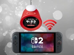 Horloge sonore Nintendo Alarmo connectée à une Switch 2 (Source d'image : Nintendo of America avec modifications)