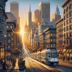 Train léger de San Francisco (image générée par DALL-E 3)