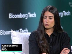 Asha Sharma lors d'un entretien avec Bloomberg Tech.