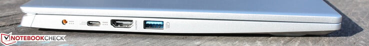 Alimentation (prise creuse), USB Type-C 3.1 avec PD et DisplayPort, HDMI, USB-A 3.1